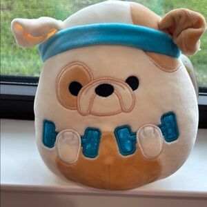 Squishmallows Brock Cream and Blue Bulldog Stuffed Animal